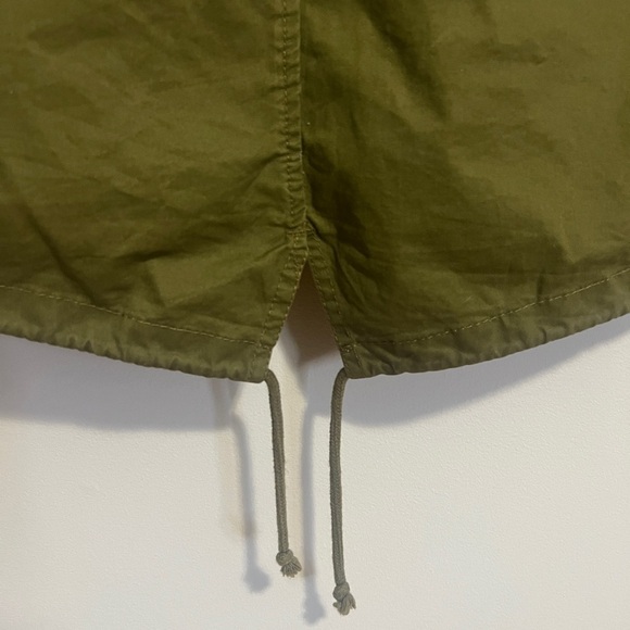 Love tree army green full zip/snap hooded adjustable waist jacket coat women’s M - Picture 8 of 12